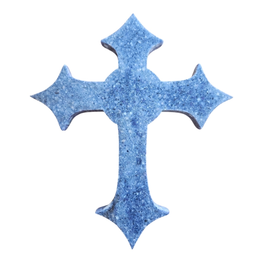 Blue and White Celtic Corian  Cross - Picture 2 of 4